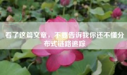 看了这篇文章，不要告诉我你还不懂分布式链路追踪
