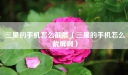 三星的手机怎么截屏（三星的手机怎么截屏啊）