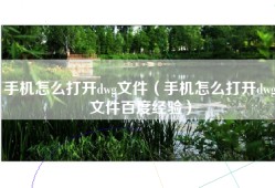 手机怎么打开dwg文件（手机怎么打开dwg文件百度经验）