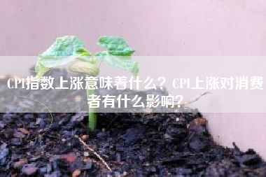 CPI指数上涨意味着什么？CPI上涨对消费者有什么影响？