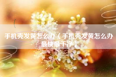 手机壳发黄怎么办（手机壳发黄怎么办最快最干净）
